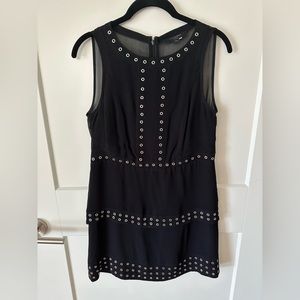 AllSaints Black Studded Mini Dress